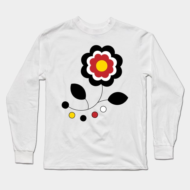 Ojibwe Four Directions Flower Beadwork Indigenous WAWEZHI CANADA Long Sleeve T-Shirt by WAWEZHI